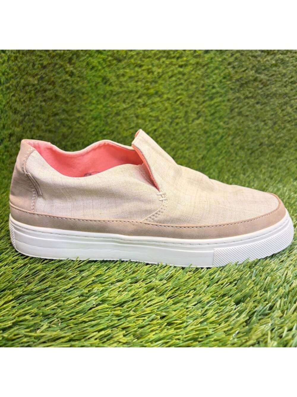 Hey Dude Peyton Womens Size 9 Chambray Beige Athletic Slip-On Shoes Sneakers